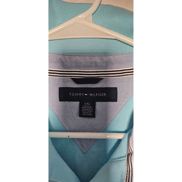 Tommy Hilfiger Polo Shirt Men’s Large Blue Short Sleeve Casual New Without Tags - Picture 2 of 3